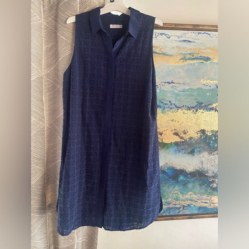 Equipment Femme Size Small  Collared Sleeveless Button Up ShirtDress 100% Silk